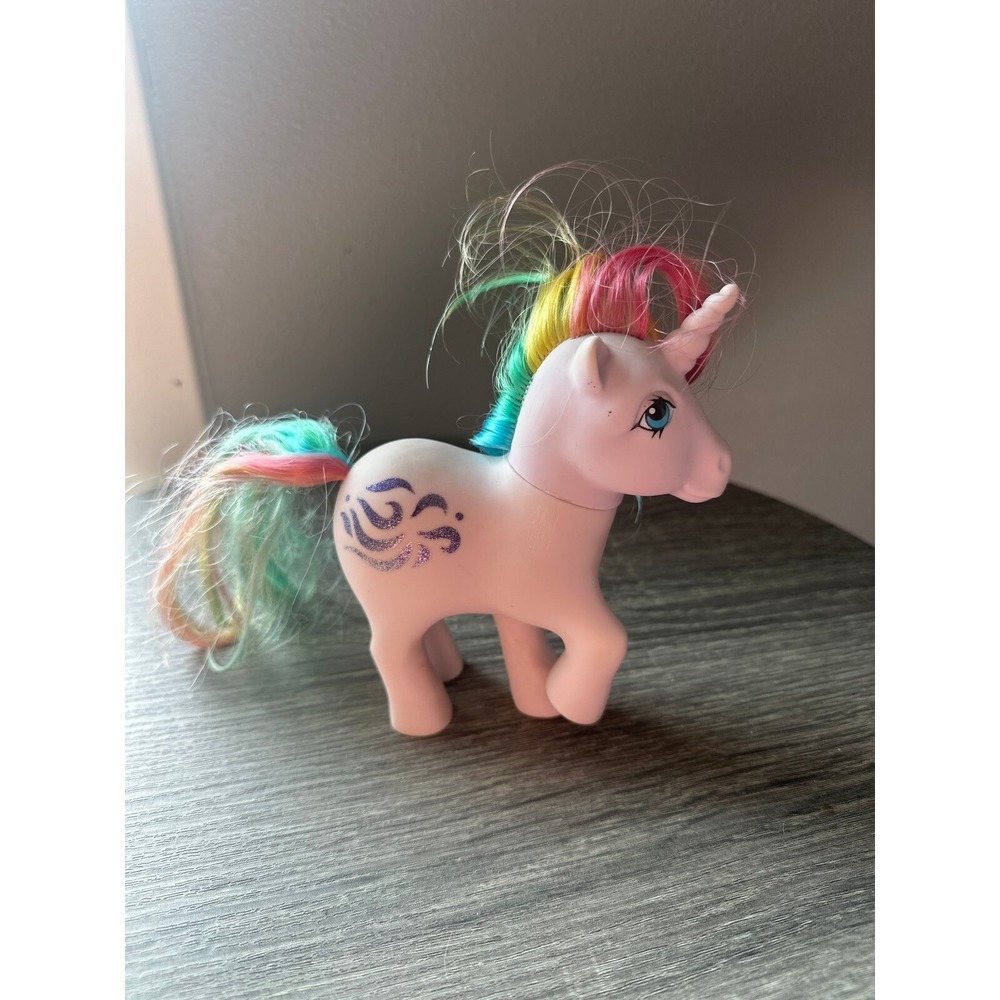 Vintage 1983 My Little Pony G1 Unicorn Rainbow Windy With Purple Swirls